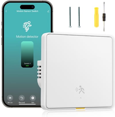 Zigbee Slimme Lichtschakelaar met Radar Bewegingssensor, Werkt met Smart Life App en Tuya