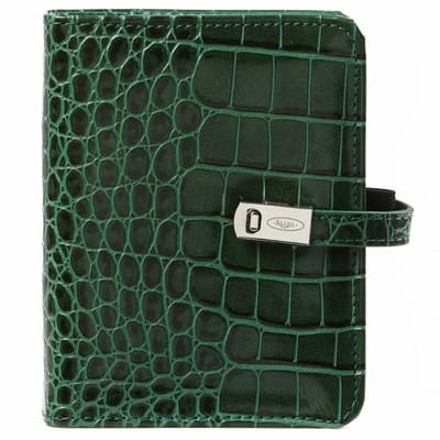 1311-09 hervulbare Pocket Ringband Organizer Croco Bos Groen 1 week per 2 paginas 2026-2027-2028