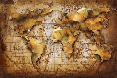 Schilderij metaal 3d landkaart