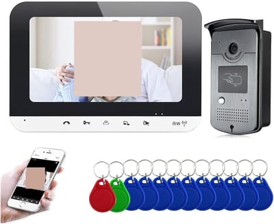 Videodeurbel Systeem - Deurtelefoon Intercom - Bezoekers Herkennen - 7 Inch LCD Monitor - 1 Camera 1 Monitor - Zilver