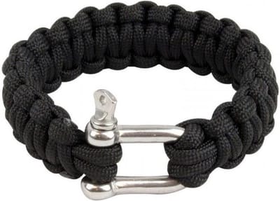 Highlander 2-in-1 Survivalarmband 23 Cm Nylon/staal Zwart
