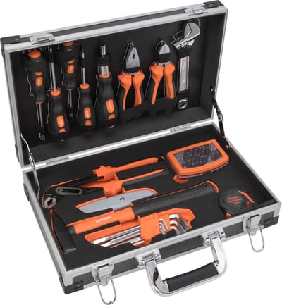 Gereedschapskoffer 53-delig – Basis Toolbox | EVA Foam Inlay – Handgereedschapcompact, Afsluitbaar & Draagbaar – Voor Huis, Garage & Caravan