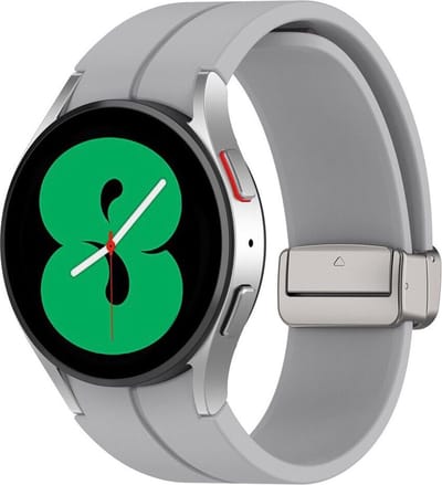 Strap-it Smartwatch bandje - magnetische siliconen horlogeband geschikt voor Samsung Galaxy Watch 7 (40 & 44mm) / Galaxy Watch 6 Classic / Watch 6 40 & 44mm / Watch 5 Pro / Galaxy Watch 5 40 & 44mm / Watch 4 (Classic) / Watch FE - grijs