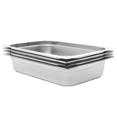 vidaXL - Gastronormbakken - 4 - st - GN - 1/1 - 100 - mm - roestvrij - staal