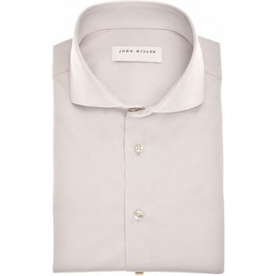John Miller Overhemd Slim Cotton Jersey Stretch Licht Grijs / male