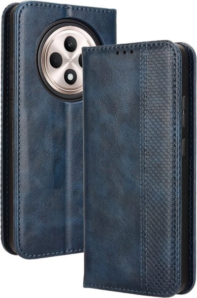 Coverup Hoesje - Geschikt voor OPPO Reno12 F 5G Hoesje - Coverup Vintage Style Book Case - Blauw