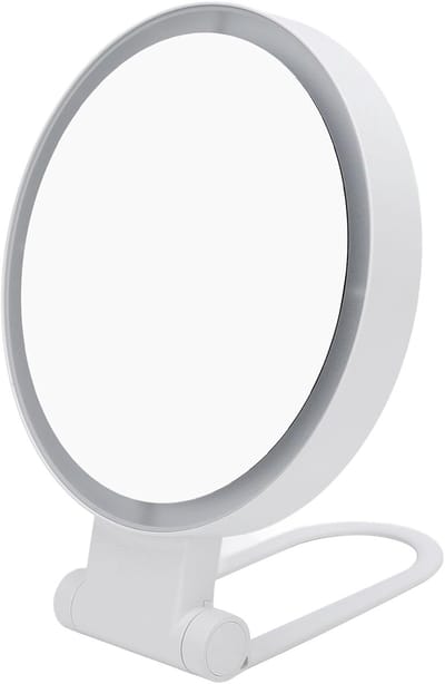 Verlichte Make-up Spiegel - Tafelspiegel Opvouwbaar - Make-up Aanbrengen - 3 Kleuren Verlichting - 10x Vergroting