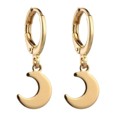 Fako Bijoux® - Minimalistische Oorbellen - Halve Maan - Ring Oorbellen - Goudkleurig