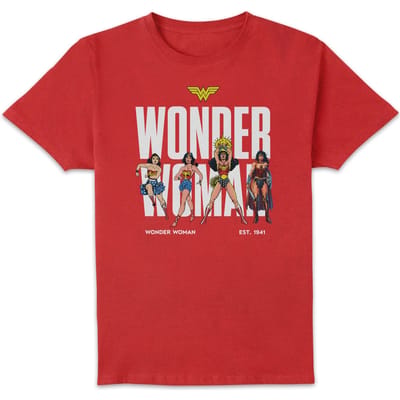 DC Comics Justice League Wonder Woman Through The Ages Unisex T-Shirt - Red - S