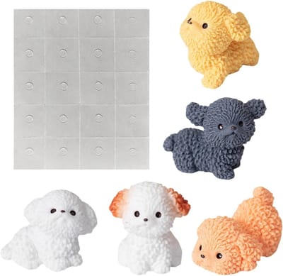 Set van 5 Stuks Hond Harsmateriaal Figuren - Leuke Mini Dieren voor Speelgoed en Interieurdecoratie, Perfect voor Verjaardagen en Feestdagen