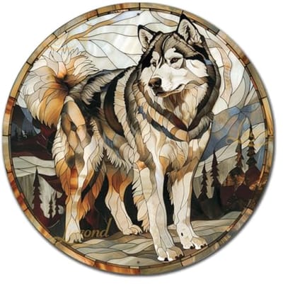 Decoratief tinnen bord voor Alaska-malamute - Roestvrij aluminium voor binnen en buiten - 30 x 30 cm