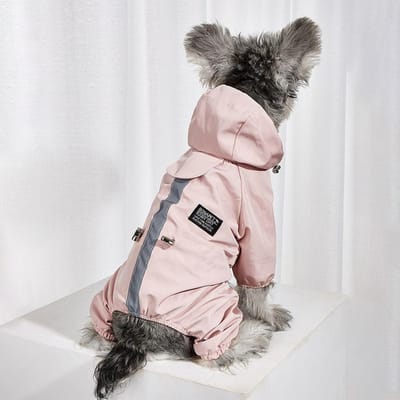 Premium Jas Hoge Kwaliteit Hond Regenjas Waterdichte Hond Regenjas met Reflecterende Band en Lijngat Regenachtige Dag Huisdier Kleding Winddicht Pup Kat Rai XL roze