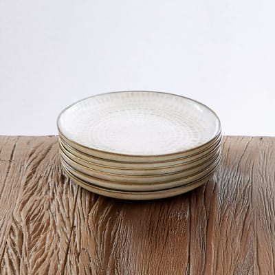 LOBERON Dessertbord set van 6 Marnis grijs/bruin