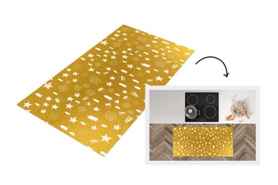 Keukenloper - Loper keuken - Kerst - Patronen - Goud - 120x60 cm - Keukenloper vinyl