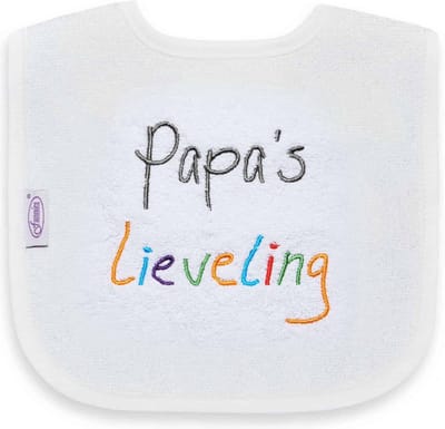 Funnies Slabber Papa's Lieveling Junior 40 Cm Katoen Wit