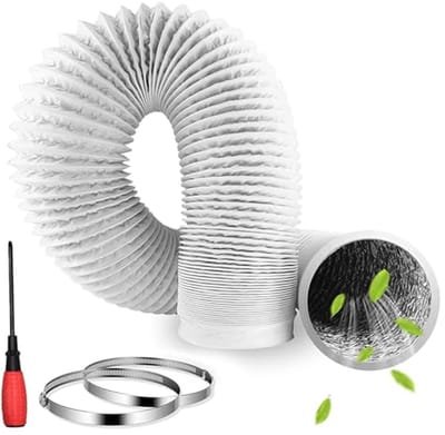 Flexibele Afvoerslang Ø 100 mm - 3 meter PVC Buis voor Ventilatie en Airconditioning met Slangklemmen