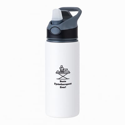 Hacebo® - Beste fysiotherapeut waterfles met rietje zwart - Beste fysiotherapeut - therapeut - cadeau - water fles - 650ML