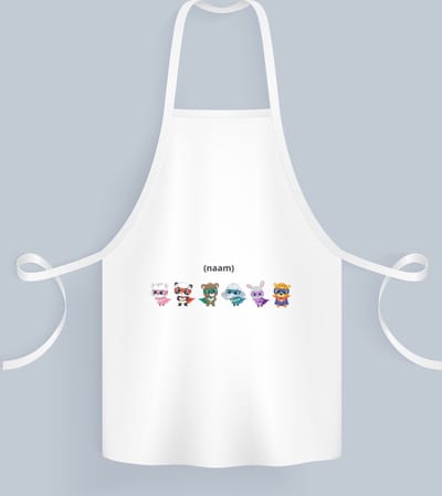 Akyol - dieren superhelden met eigen naam Keukenschort - Superhelden - kinderen - leuke cadeau voor iemand die van houdt van superhelden - verjaardagscadeau - kado - gift - 82 bij 71 cm