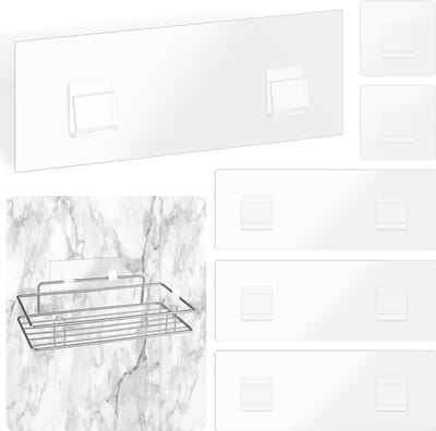 Dailygoods- Douche Caddy - 6 Stuks - Zelfklevend - Waterdicht - Douche Plank - Kunststof - Sterke Lijm - Badkamerplank