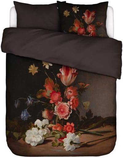 Essenza Blooming Story Dekbedovertrek Dark brown - Tweepersoons – 200x200/220 cm