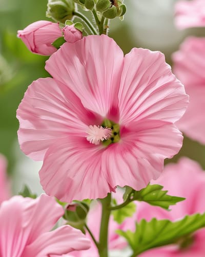 2 sets - Bekermalva Zaden Silver Cup Lavatera Trimestris Eenjarig Bloemenzaden