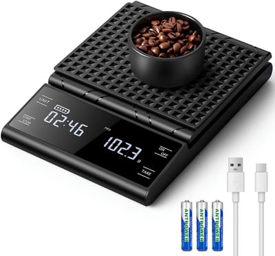 KAD® Weegschaal - Tot 5kg - Digitale Keukenweegschaal - Weegschaal Keuken - Zwart - 4cm x 15cm x 22cm