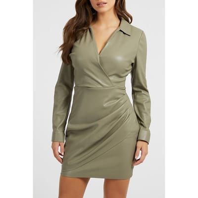 GUESS Marciano By  Ls Reese Dress Mossy Green Multi Größe: XS | Lederkleider Outlet | Damen | Grün