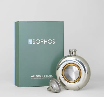 Sophos Lifestyle Heupfles, platvink met venster 5oz / 148ml
