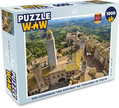 Puzzel San Gimignano van bovenaf bij Toscanië in Italië - Legpuzzel - Puzzel 1000 stukjes volwassenen