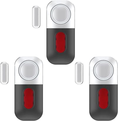 Deurraam Alarmen - Inbraak Sensor - Huis Beveiliging - 125 Decibel Geluid - 3 Stuks - Zwart