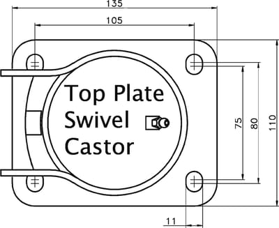 152 mm (6 inch) zwenkwiel met zwart rubber, zeer stevig, draagvermogen 1320 kg, set van 4