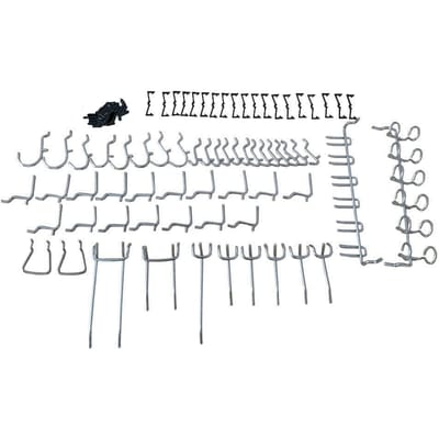 51 Stuks Pegboard Haak Vernikkeld Hanghaak Combinatie Kit voor Hamer Sleutel Tang