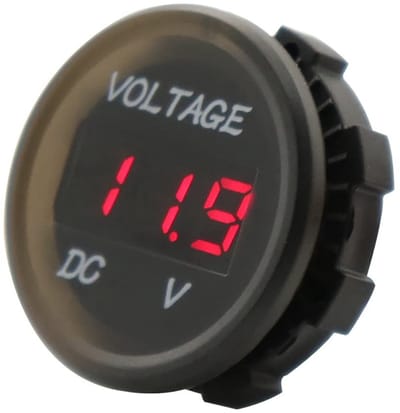 Dailygoody - LED Voltmeter - Waterdicht - Ideaal voor Boot en Auto - 12V - Geschikt voor Motor en Caravan - Duidelijke weergave - Kleur Zwart