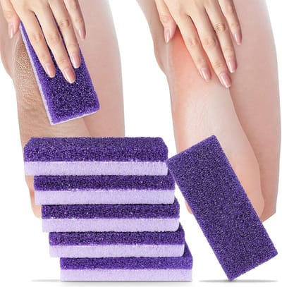 Puimsteen - 6 stuks - Schuurblokje - Grof & Fijne kant - Pedicure - Eelt Verwijderen - Hand en Voet Verzorging - Exfoliërende pedicuretool - 12*5*2.5 cm - Paars