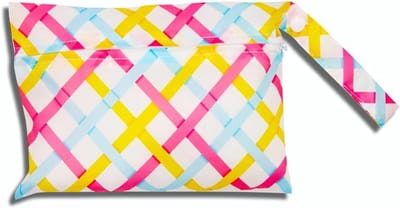 Wetbag Luiertas - Waterdichte Tas - Babyverzorging - Herbruikbaar - 22 x 15 cm - Kleurenraster
