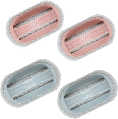 Dailygoods- Reinigingsborstel 4 Stuks - Handvat Spons Borstel - Slijtvaste Badborstel - Effectieve Vlekverwijdering - Ruimtebesparend - Afmetingen 13 x 7 cm - Sponsborstel