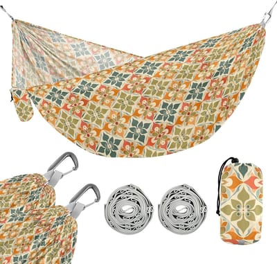 Camping Hangmat - Stoffen Schommel - Buiten Ontspannen - Met Boom Riemen - 290x138 cm - Marokkaanse Stijl