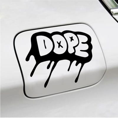 Bumpersticker - Dope - 12,3 X 14,8 - Zwart
