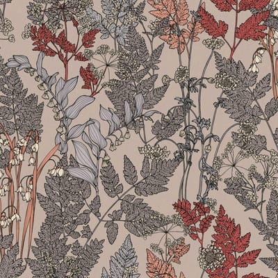 BLOEMEN EN BLADEREN BEHANG | Botanisch - meerkleurig beige - "Architects Paper" A.S. Création Floral Impression