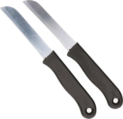 Svenska Living Keukenmesjes/aardappelschilmesjes - 2x stuks - kunststof - zwart