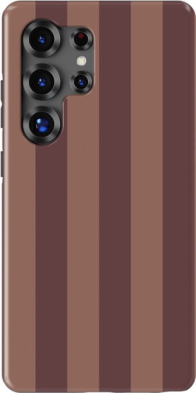DripCase Gestreept Hoesje Samsung Galaxy S25 Ultra | Backcover met Mag | Stripes Motief | Trendy Case Samsung Galaxy S25 Ultra met Strepen Burgundy Rush