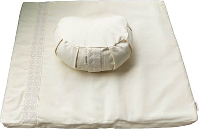 Samarali Halve Maan Meditatiekussen & Zabuton Set – 100% Biologisch Katoen – Comfortabele Ondersteuning voor Lange Meditatiesessies – Ergonomisch ontwerp