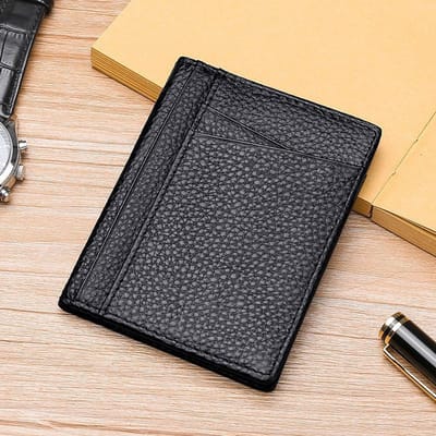 Sac Pochette pour Carte de Stockage de Documents de Conduite Housse de Carte Ultra-fine pour Homme Multi-emplacements pour Cartes Housse de Protection pour Permis de Conduire Fine pour Femme noir