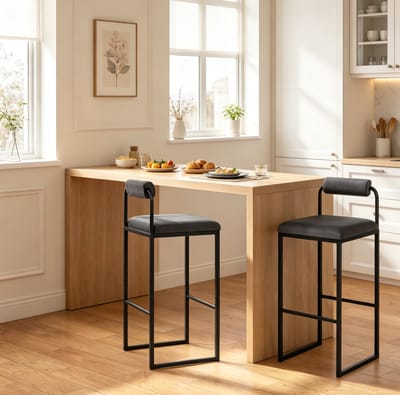MIVRAY Barkruk Set Van 2 Met Rugleuning - Donkergrijs Velvet - 75 Cm Zithoogte - Voor Keuken, Bar En Eetkamer - Metalen Frame