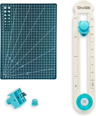 Verstelbare 360° Cirkel Snijder voor Papier van 2-20 cm, Inclusief Vervangbladen en Snijmat, Perfect voor Creatieve Projecten en Doe-Het-Zelf Knutselen