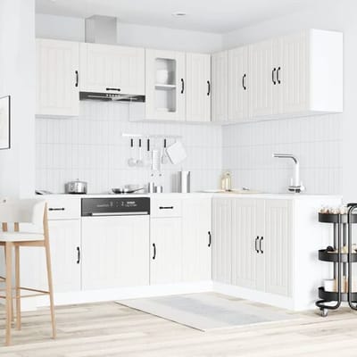 vidaXL - 11-delige - Keukenkastenset - Lucca - bewerkt - hout - wit