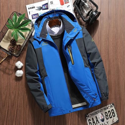 Outdoor Jas Mannen Herfst Nieuw Klimmen Dunne Jas Mannen Casual Winddichte Jas met Capuchon 9XL blue
