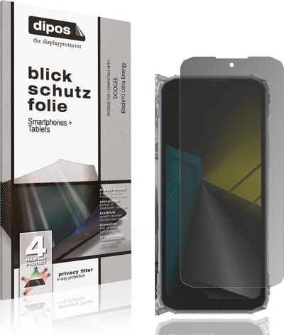 dipos – Matte Privacy Screenprotector geschikt voor DOOGEE Blade10 Ultra Energy | Anti-Spy Beschermfolie