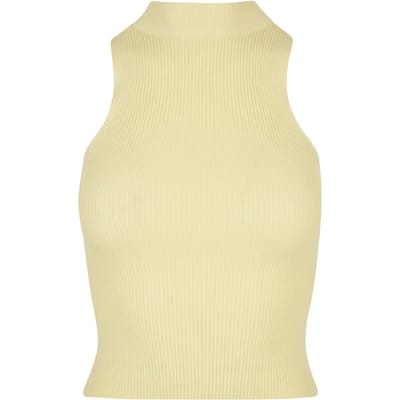 Urban Classics - Short Rib Knit Turtleneck Mouwloze top - 3XL - Geel