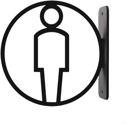 Toiletbord Man Vrouw - WC Teken Deur - Aanduiding Ruimtes - Stijlvol Design - 20x18 cm - Zwart Goud